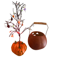 Halloween Jack-lantern Basket and Wire Tree
