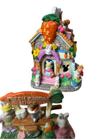 Vintage Lighted Easter Bunnies Village Set of 7
