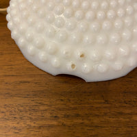 Vintage Milky Glass Hobnail Raffled Hurricane Lamp