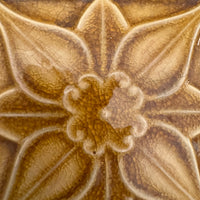 Vintage Ceramic Floral Majolica Style Tile Coaster Set of 4