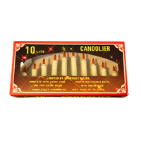 Vintage 10 Midget Bulbs Lighted Candolier Original Box
