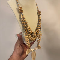 Vintage Multi Strand Carved Bone Necklace