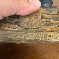 Buddha Vintage  Blue-Gold Lucite Resin Meditation Sitting  Statue Figure