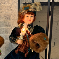 Vintage Traditions Marionette Animated Motion Victorian Caroler Couple
