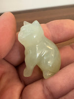 Vintage Jade Cat Kitten Figurine
