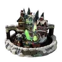 Vintage Avon Fiber Optic Christmas Holiday Village with Animated Train
