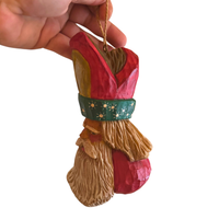 Santa Claus Carved Wood Rustic Looking Christmas Ornament