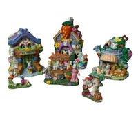 Vintage Lighted Easter Bunnies Village Set of 7