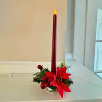 Handmade Vintage-Looking Christmas Plastic Candle and Stick-holders