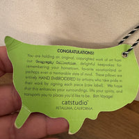 Catstudio The Geography Collection Rhode Island Embroidered Throw Pillow