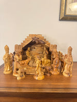 Olive Wood Hand-carved Nativity Set and Manger READ
