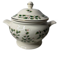 Vintage Royal Soup Tureen Lid with Ladle Holly & Berry