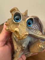 Vintage Shade Tree Creations Tail Chaser Resin Dragon Golden and Purple
