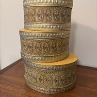 Vintage Oval Printed Embossed Cardboard Gift Box Set