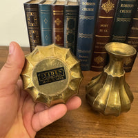 Vintage Seiden International Brass Small Vase Set of 2
