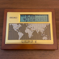 Vintage Seiko World Time Desk Clock Model QHL020B