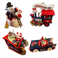 Danbury Mint Boston Red Sox Porcelain Xmas Ornaments Set of 4
