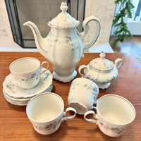 Coffee-Tea Pot Cups and Sugar Bowl Porcelain Johann Haviland Bavarian Germany 11 PCS