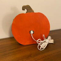 Lighted Wooden Halloween Decor Jack-O'-Lantern