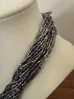 Silver-tone Multi Strands Beaded Necklace
