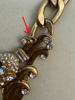 Vintage J Crew Gold-tone Rhinestone Dangle Pendant Necklace
