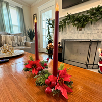 Handmade Vintage-Looking Christmas Plastic Candle and Stick-holders
