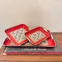 Vintage Laquer Christmas 3 Trays