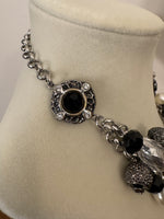 Chain Mesh Beaded Statement Necklace
