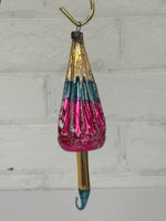 Vintage Czechoslovakian Blown Glass Umbrella Christmas Ornament
