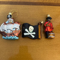 Old World Hand-blown Christmas Glass Ornaments Set of 3 Pirates Vibes
