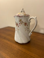 Antique B&M China Coffee Chocolate Pot Floral 1295
