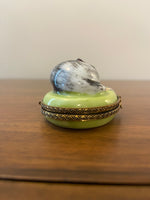 Vintage Limoges Chamart France Sleeping Cat Trinket Box
