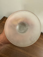 Vintage Frosted Matte Victorian Art Deco Style Stemmed Handle Glass Pitcher Vase RARE
