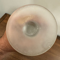 Vintage Frosted Matte Victorian Art Deco Style Stemmed Handle Glass Pitcher Vase RARE