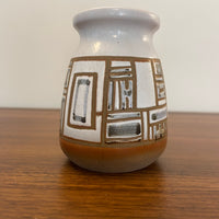 Vintage Lapid Israel Ceramic Vase MCM Geometric Design Pottery