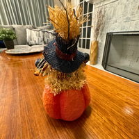 Papier Mache Scarecrow Crow Holiday Fall Halloween Season
