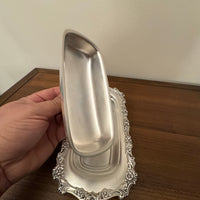 Vintage Ornate Rectangular Silver-plated Lidded Butter Dish