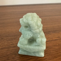Vintage Hand Carved Green Jade Jadeite Foo Lion Foo Dog Figure