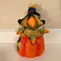 Papier Mache Scarecrow Crow Holiday Fall Halloween Season