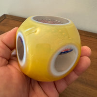 Murano Faceted Millefiori Blown Glass Handmade Paperweight