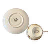 Royal Grafton English Bone China Cup and Saucer Floral Garlands Gilded Vines
