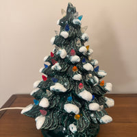 Ceramic Vintage Xmas Tree with Plastic Lights