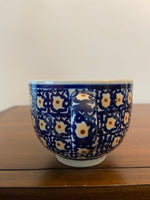 Bolesławiec Polish Pottery Hand-Painted Floral Mug – Blue, White &amp; Yellow – Made in Poland

