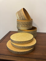 Vintage Oval Printed Embossed Cardboard Gift Box Set
