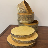 Vintage Oval Printed Embossed Cardboard Gift Box Set