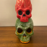 Dragon Fruit Cantaloupe Skulls Halloween Decor