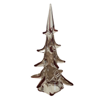 Vintage Clear Red Tipped Italian Glass Christmas Tree