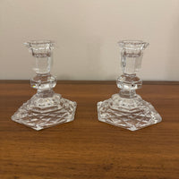 Vintage Clear Crystal Glass Candle-stick Holder