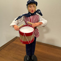 4th Of July Americana Patriotic Drummer-Flag Bearer Figurine Set of 2