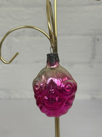 Vintage USSR Blown Glass Funny Double Faces Christmas Ornament
